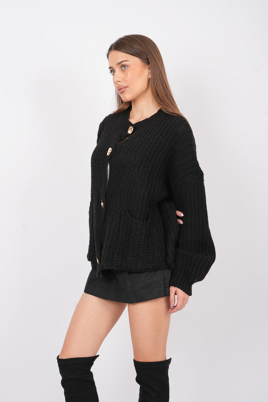 Goldie Knitted cardigan in black