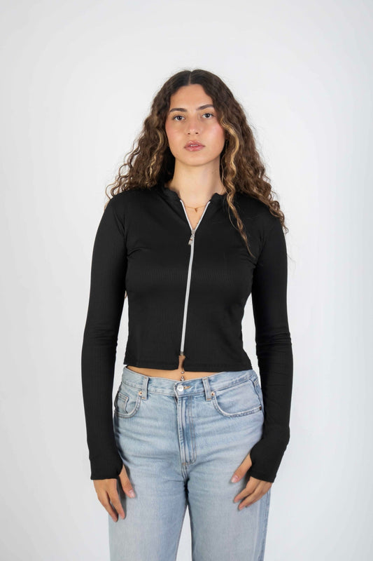 ZIPUP Top In BLACK