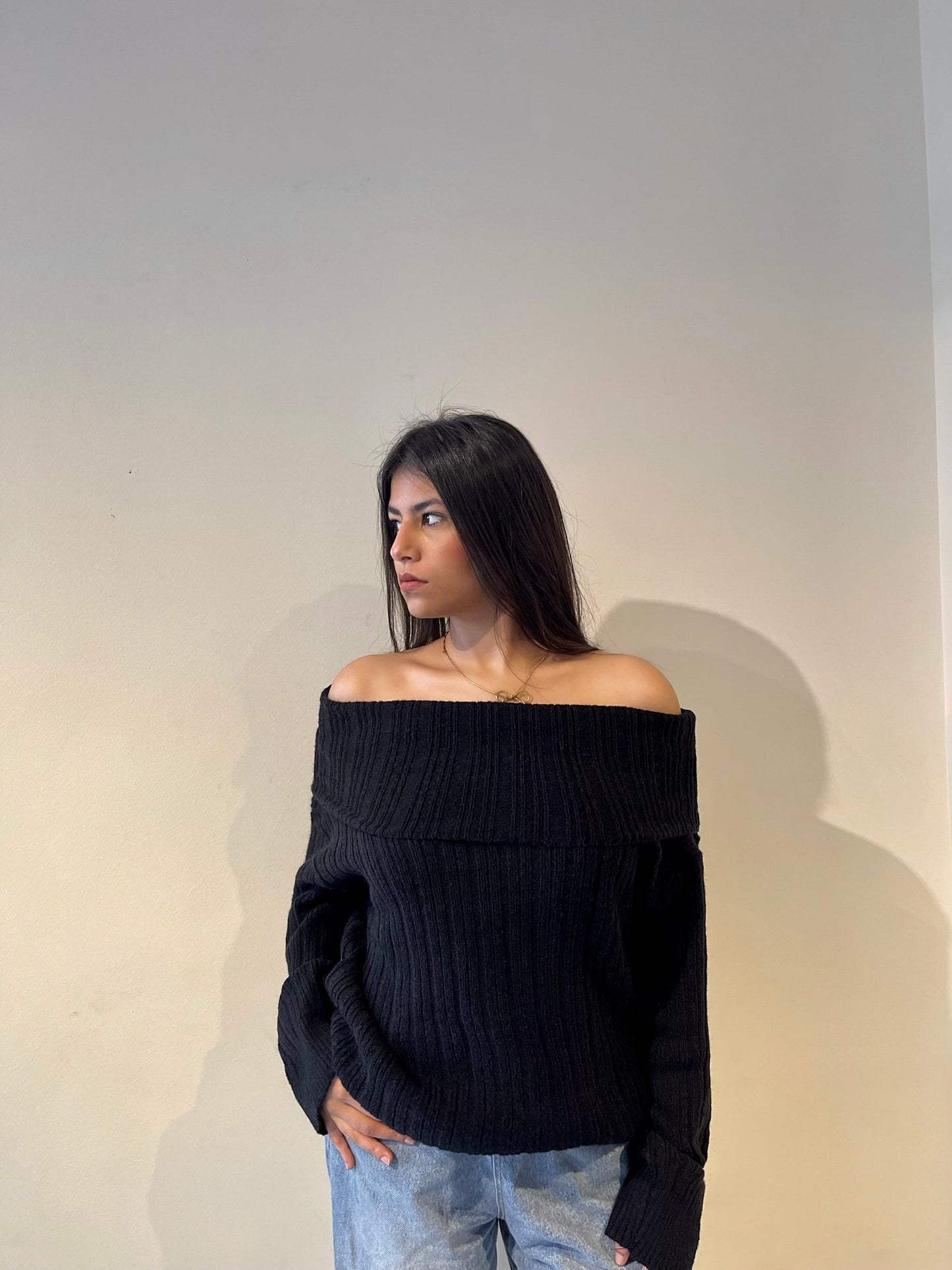 Off-shoulder In Black
